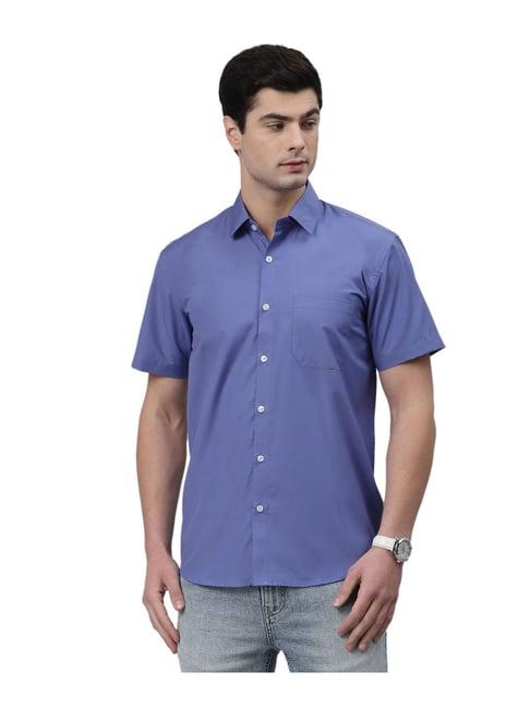 neudis blue regular fit cotton shirt