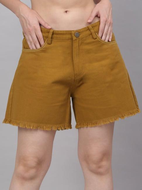 neudis brown denim shorts