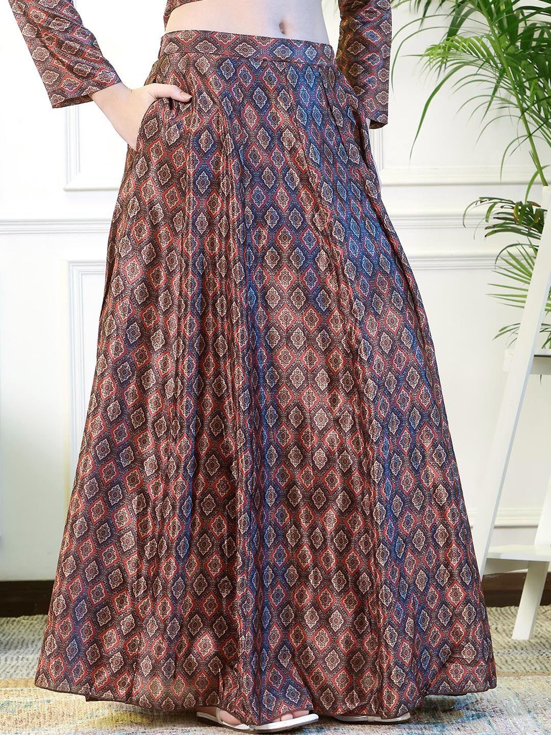 neudis ethnic motifs printed maxi lehenga skirt