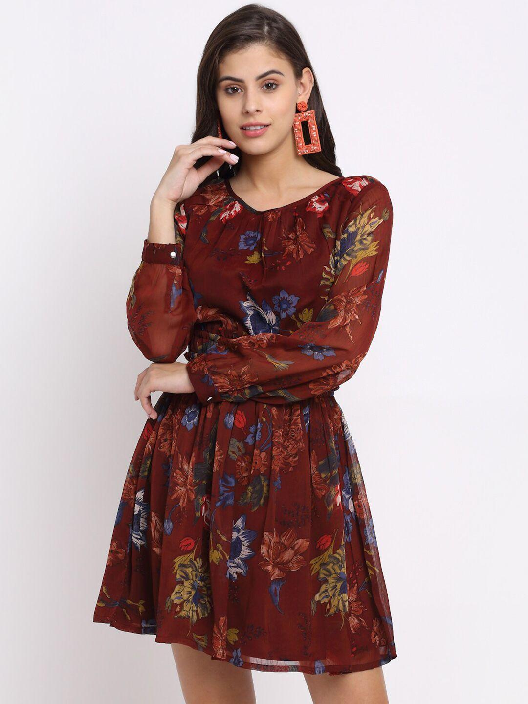 neudis floral chiffon mini dress