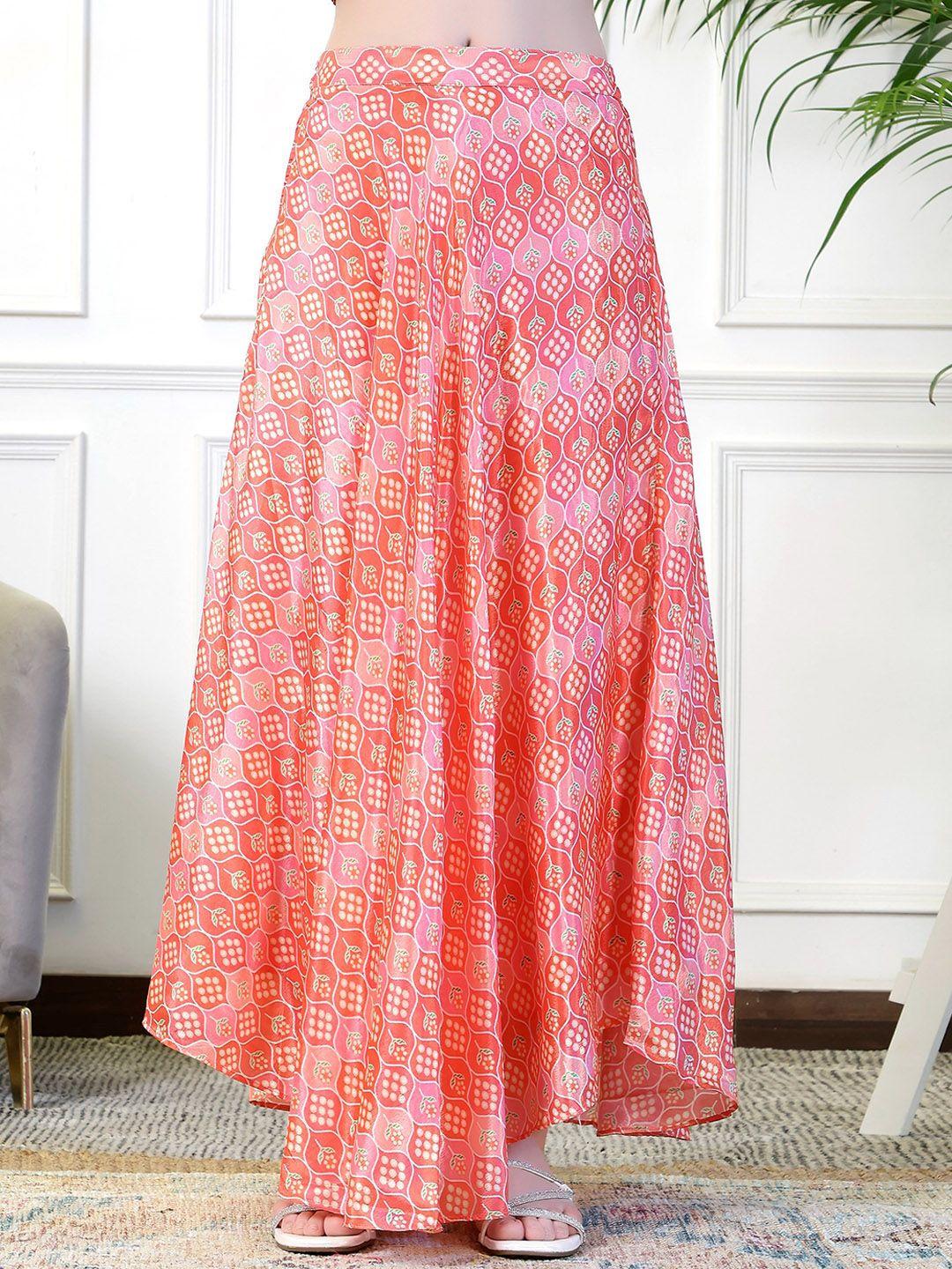 neudis floral printed flared maxi lehenga skirt