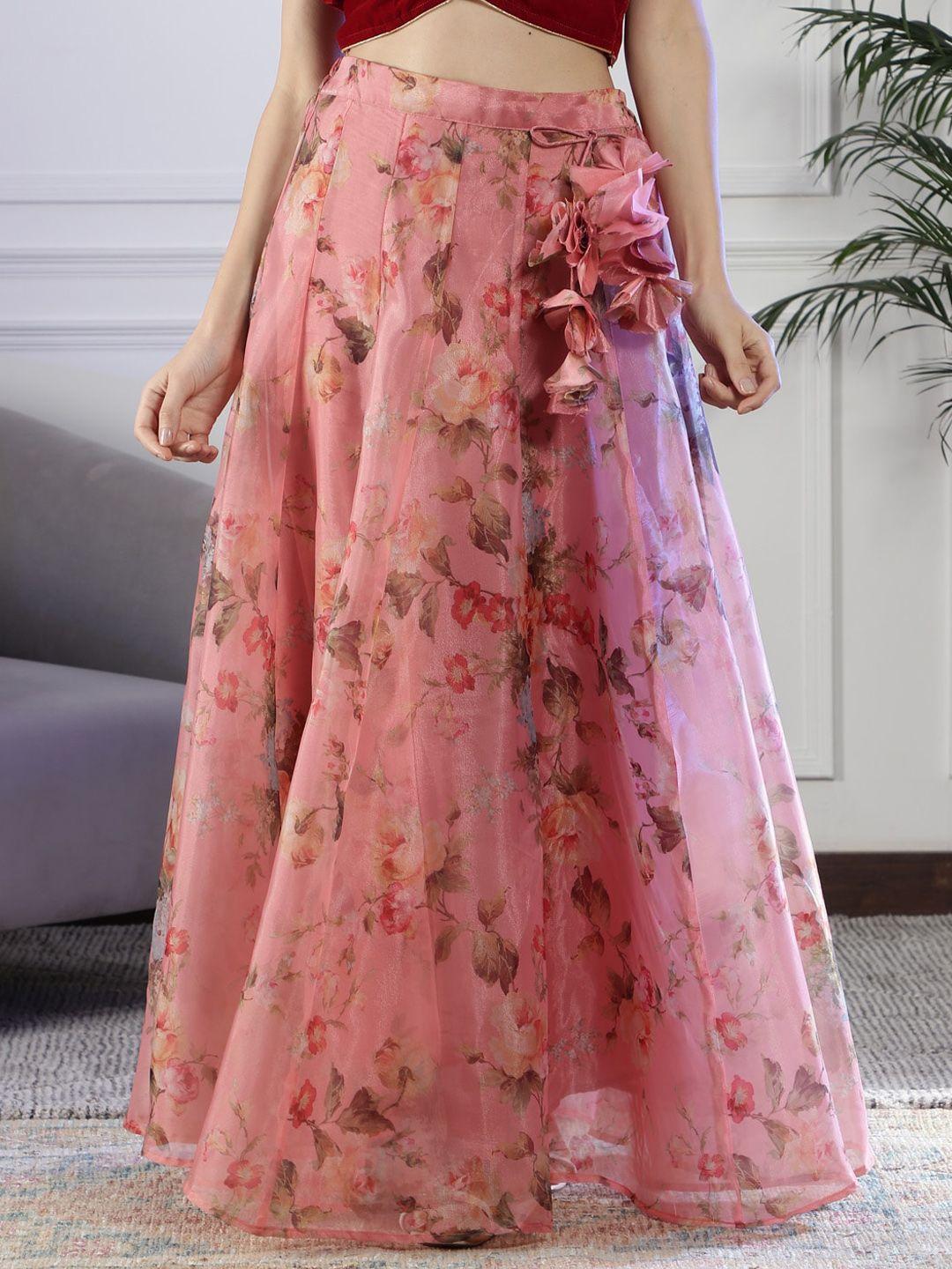 neudis floral printed flared maxi skirt