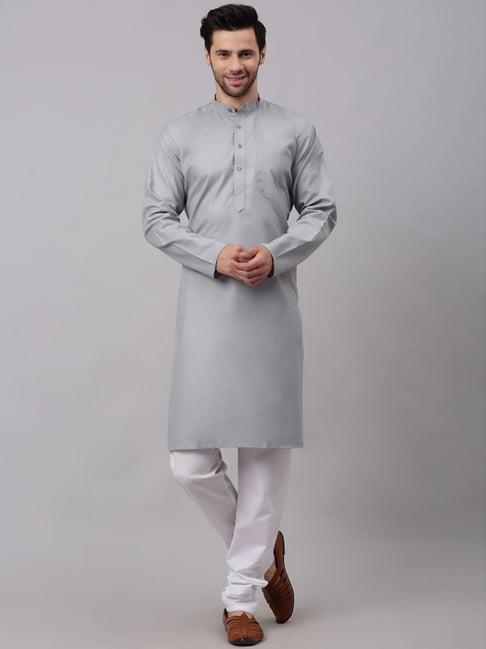 neudis grey full sleeves kurta & churidar set