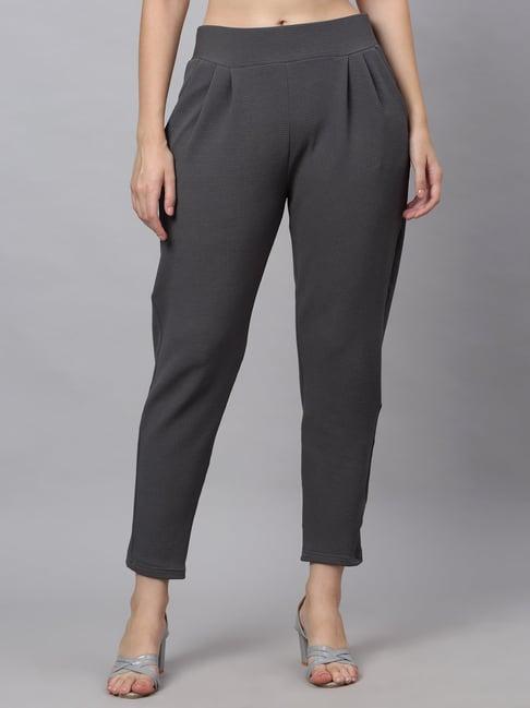 neudis grey regular fit mid rise trousers