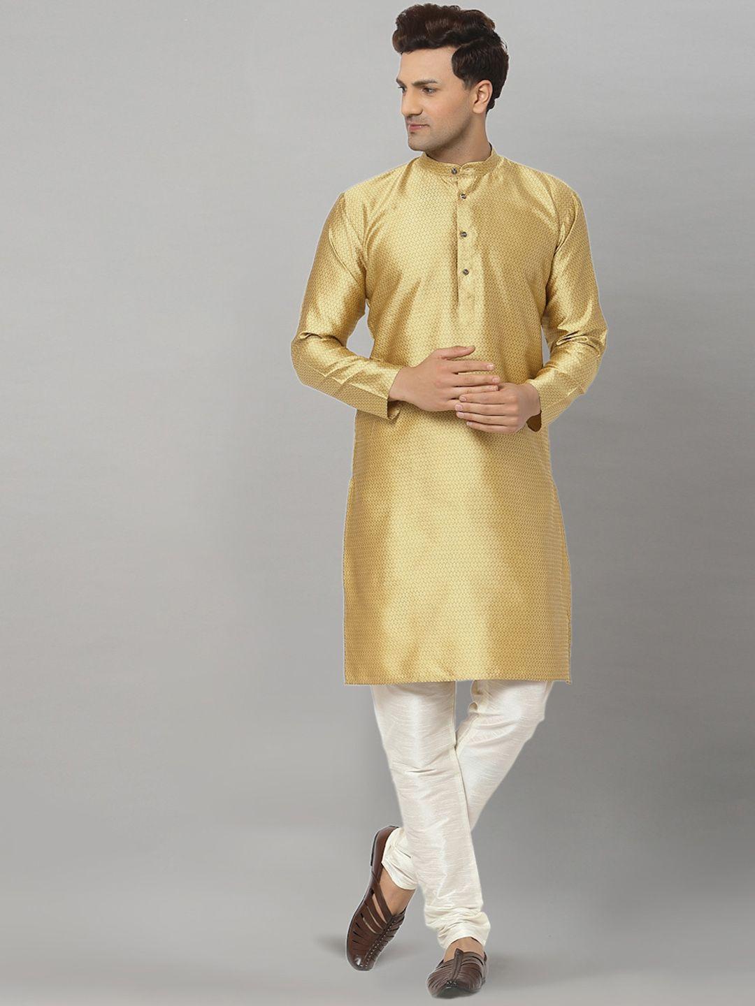 neudis men beige grandeur & majestic artwork kurta