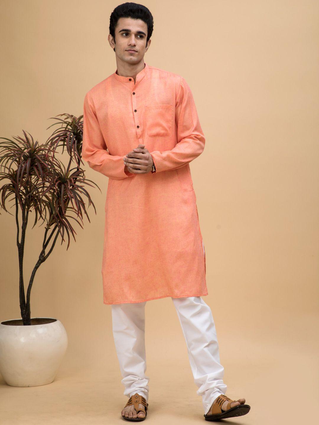 neudis men self design kurta with churidar