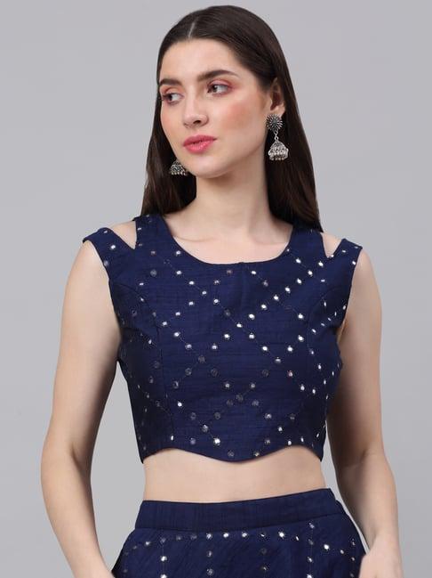 neudis navy embellished blouse