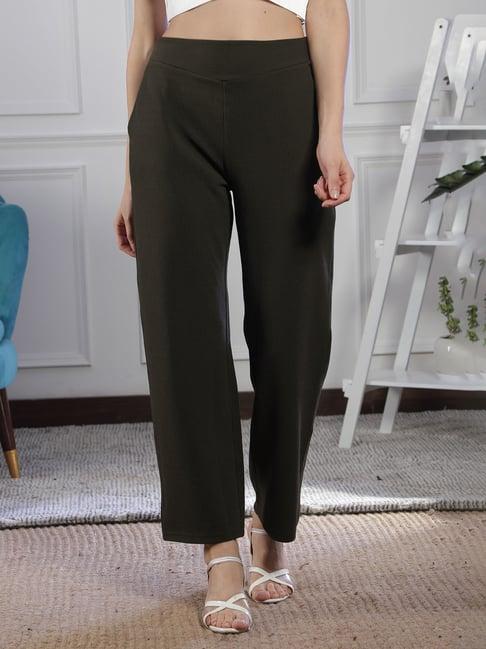 neudis olive flat front trousers