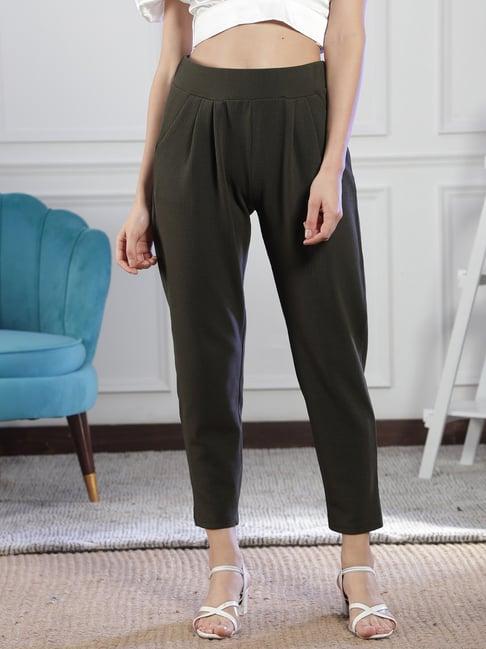 neudis olive regular fit mid rise trousers