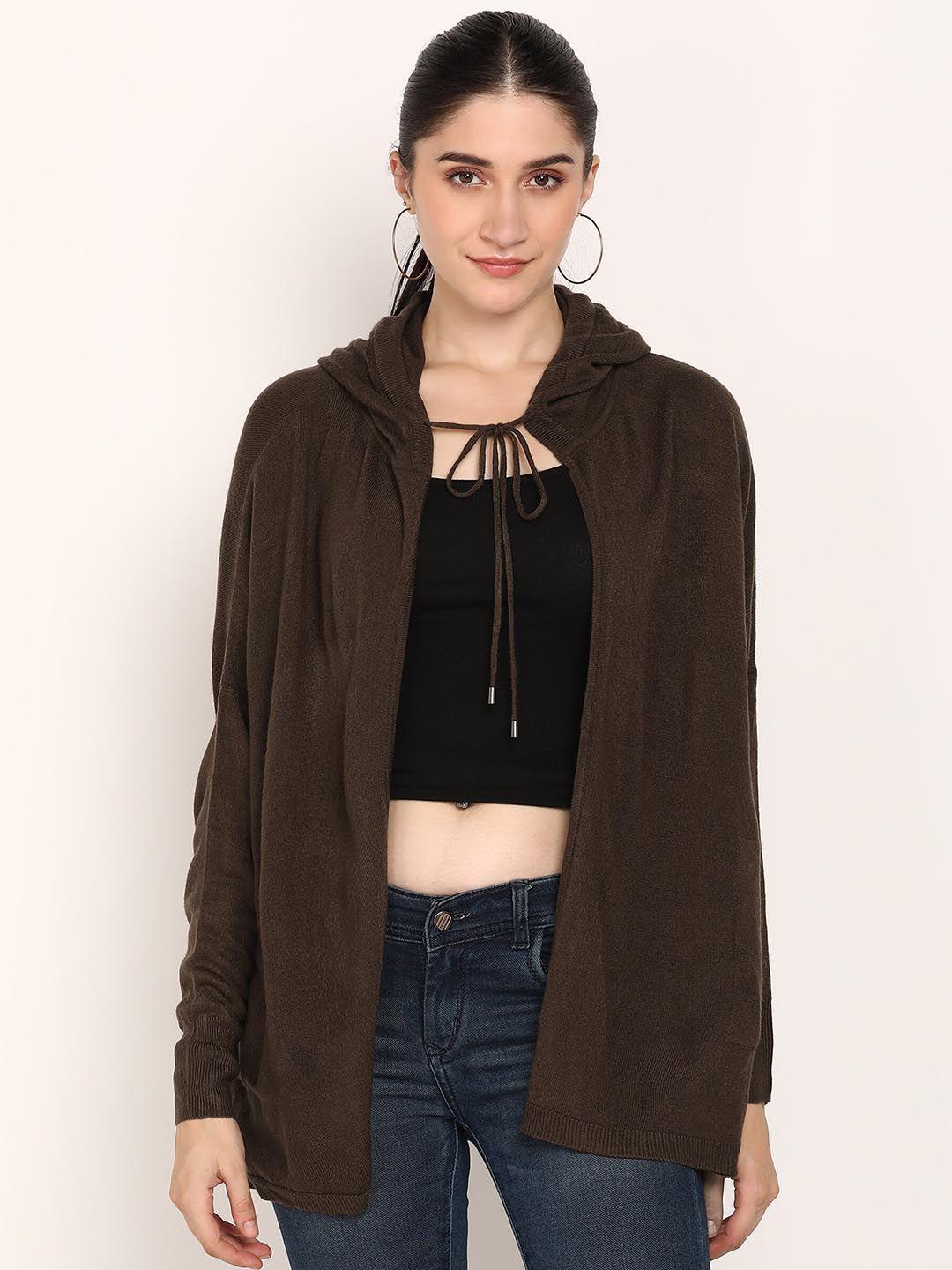 neudis open front wool hooded shrug