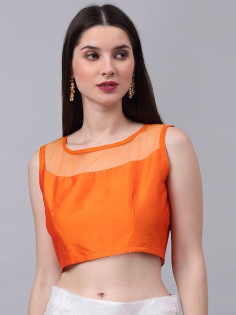 neudis orange plain blouse