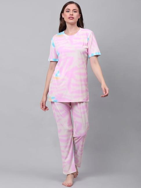 neudis pink printed t-shirt with pyjamas