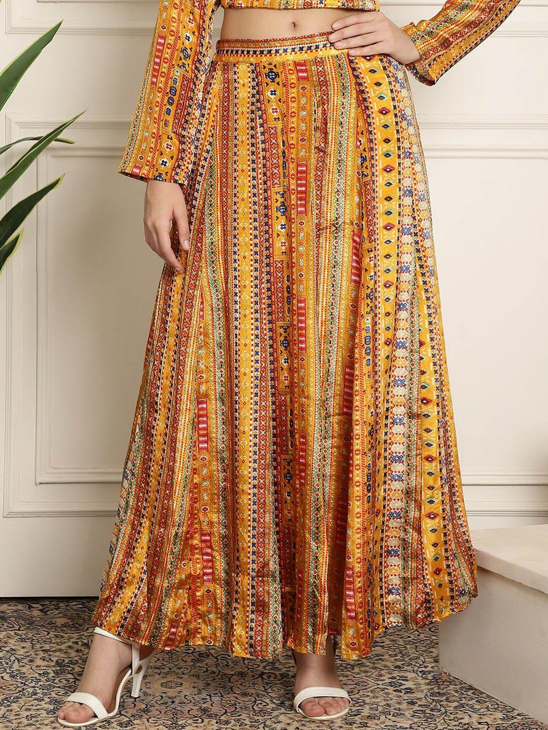 neudis printed flared maxi skirts