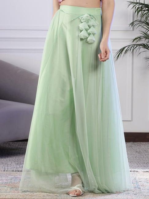 neudis sea green maxi lehenga skirt