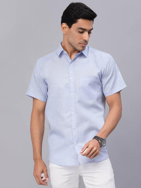 neudis sky blue short sleeves cotton shirt