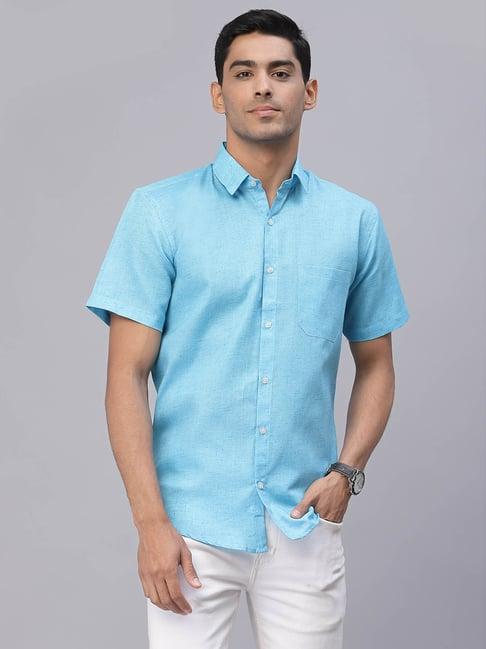 neudis turquoise short sleeves cotton shirt