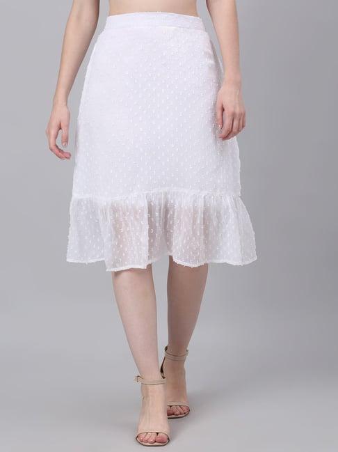 neudis white self design skirt