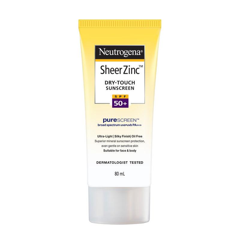 neutrogena sheer zinc dry touch sunscreen spf50+ (for sensitive skin)