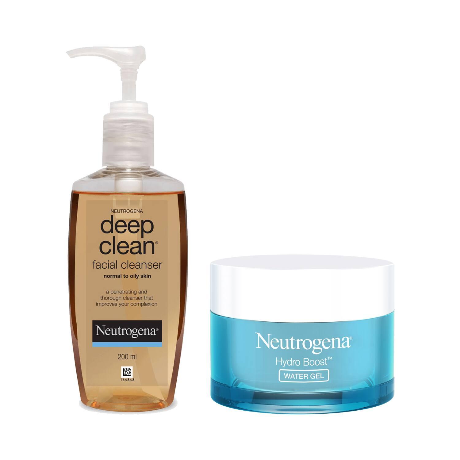 neutrogena best selling combo for acne prone skin hyaluronic acid water gel + oil free acne wash