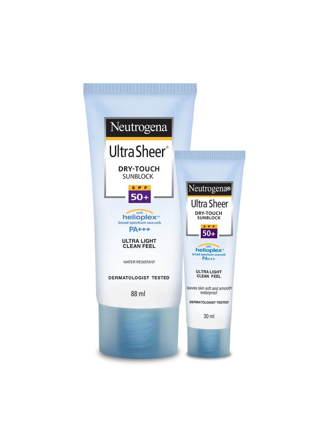 neutrogena set of 2 ultrasheer dry touch sunblock spf 50+ - 88ml & 30ml