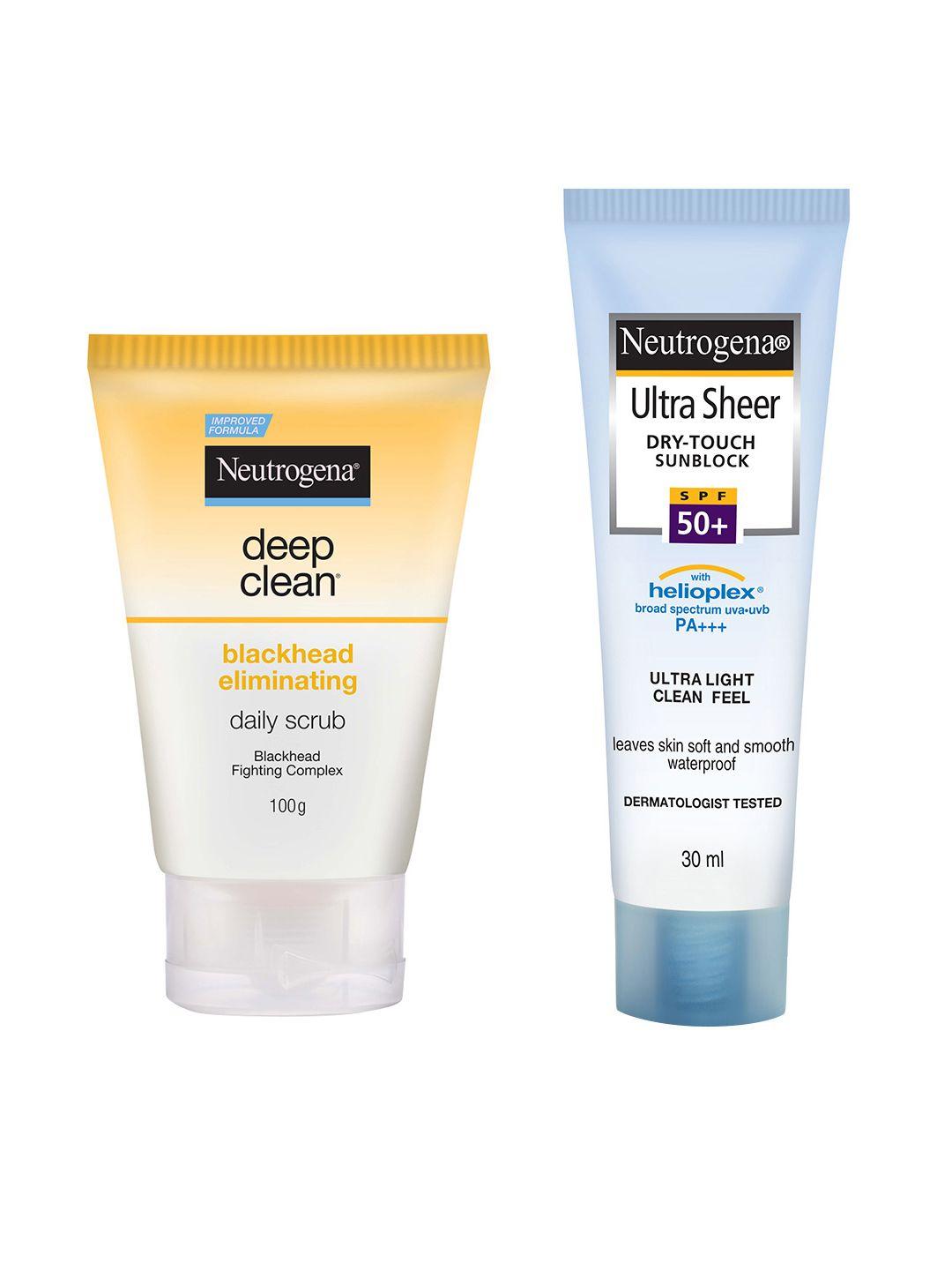 neutrogena set of scrub & sunscreen