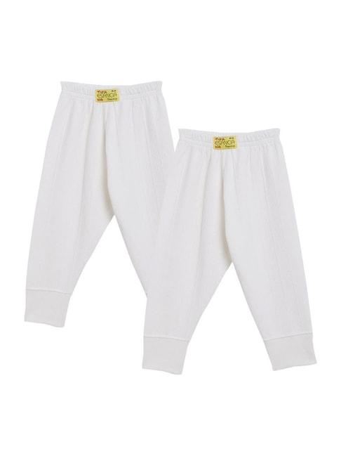 neva kids off-white striped thermal pants (pack of 2)