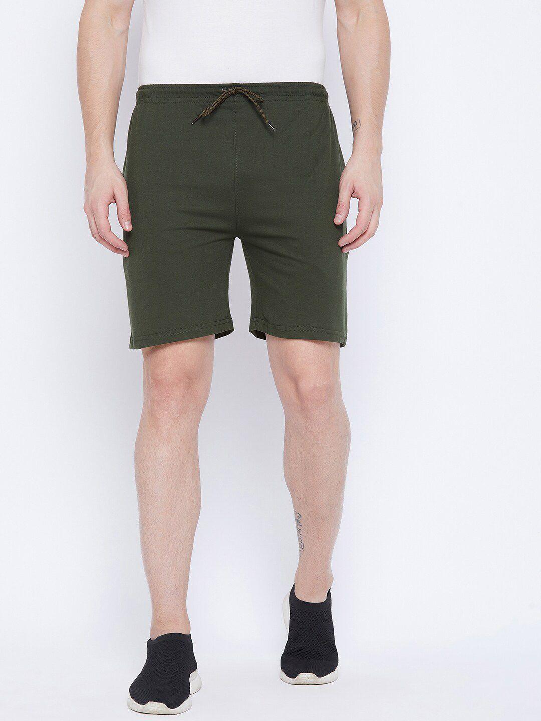 neva men olive green regular shorts