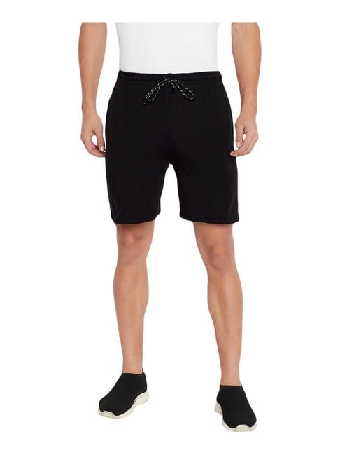 neva black cotton regular fit shorts