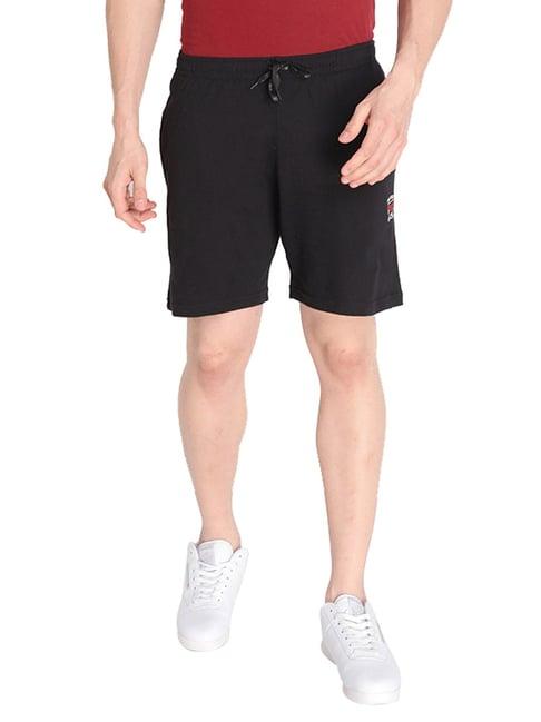 neva black cotton regular fit shorts