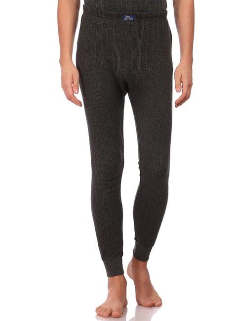 neva black regular fit thermal bottoms