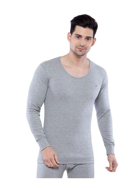 neva grey cotton regular fit thermal top