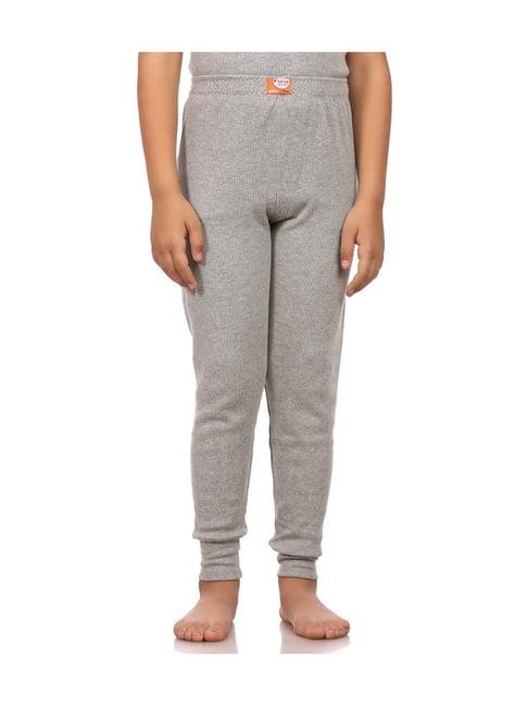 neva kids grey cotton regular fit thermal pants