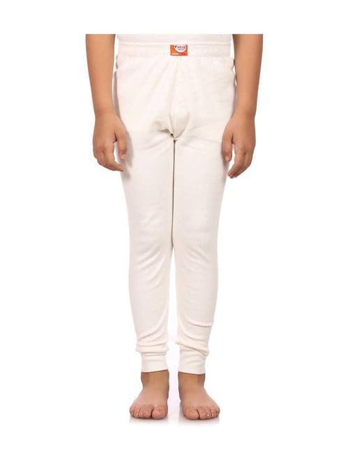 neva kids white cotton regular fit thermal pants