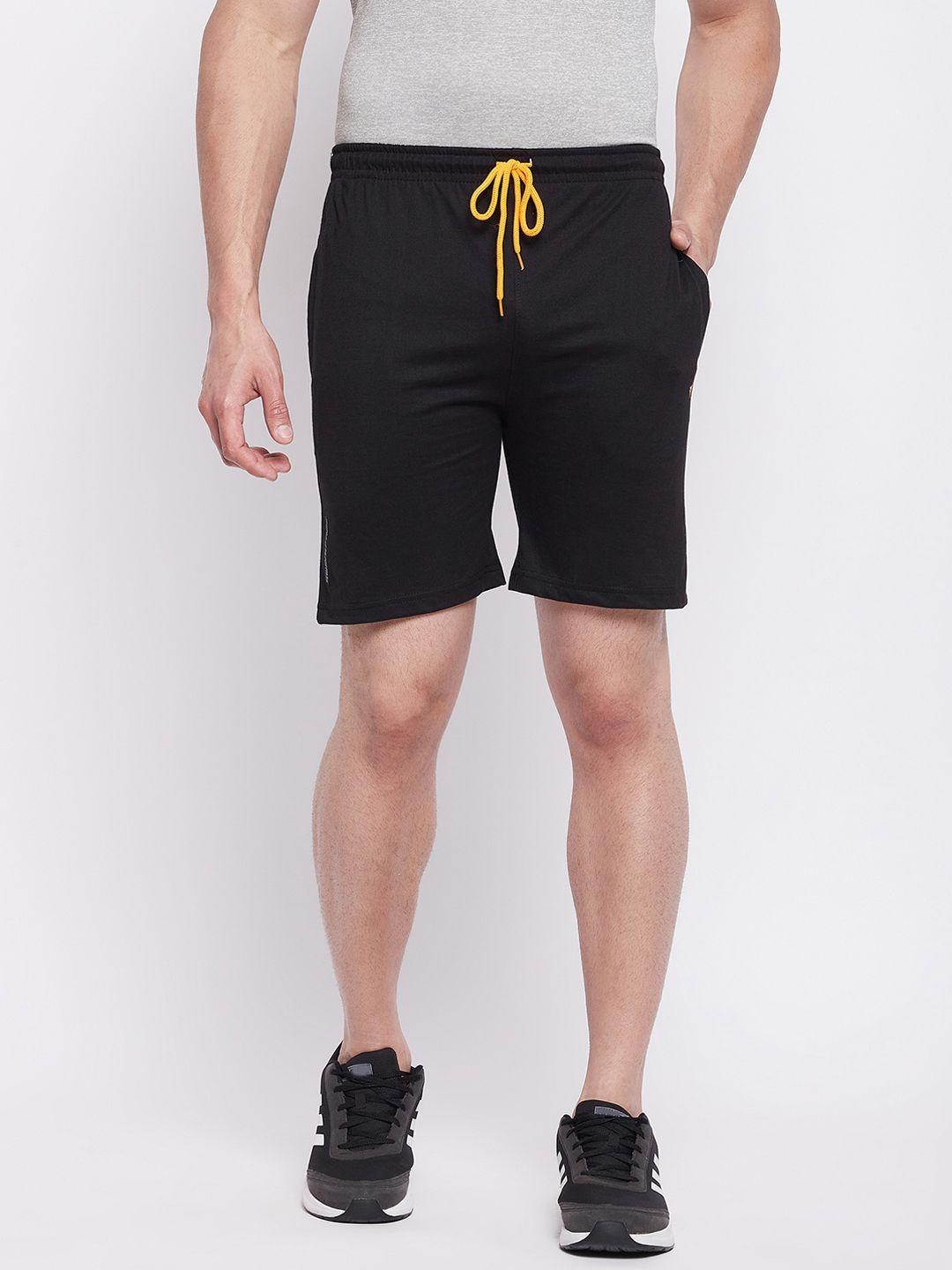 neva men black cotton sports shorts