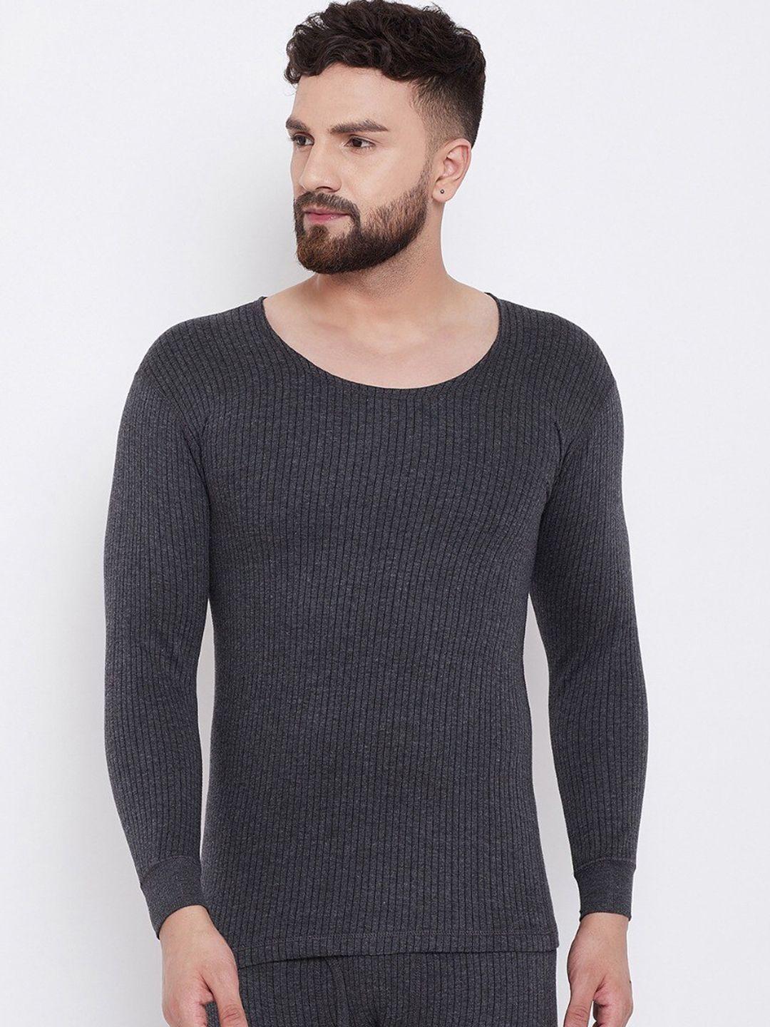 neva men grey striped thermal t-shirt