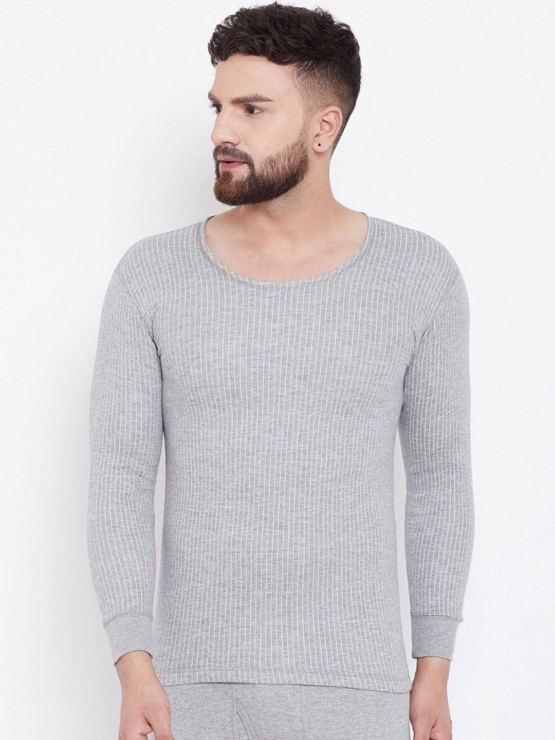 neva men grey striped thermal tops