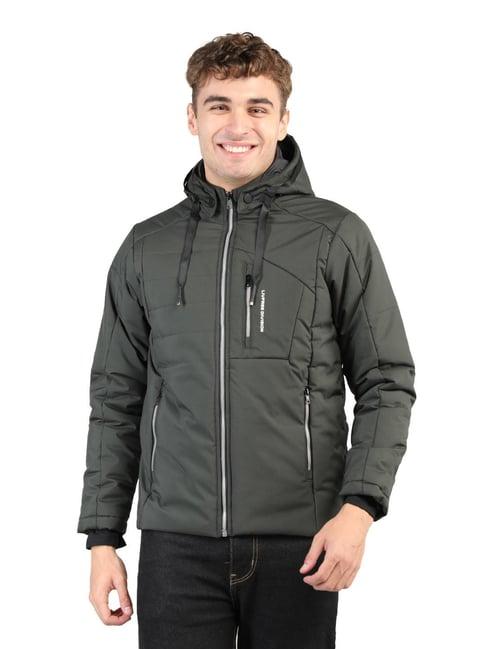 neva olive regular fit hooded jacket
