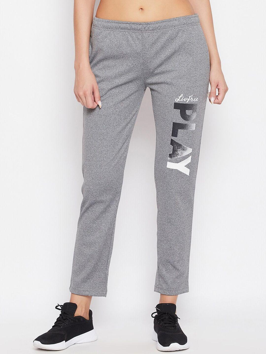 neva women typography printed mid-rise cotton track pants