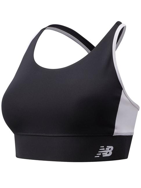 new balance black round neck sports bra