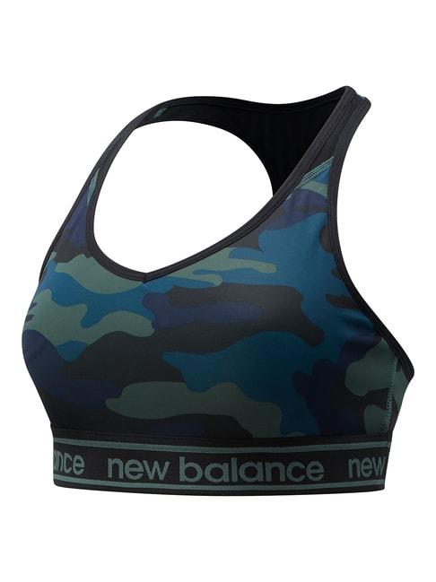 new balance blue scoop neck sports bra