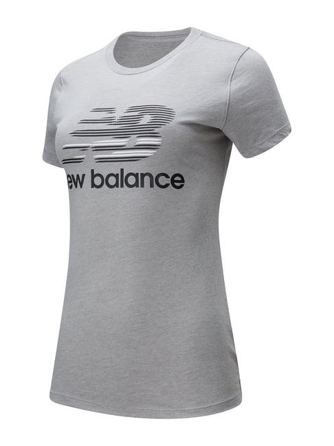 new balance grey logo printed t-shirt