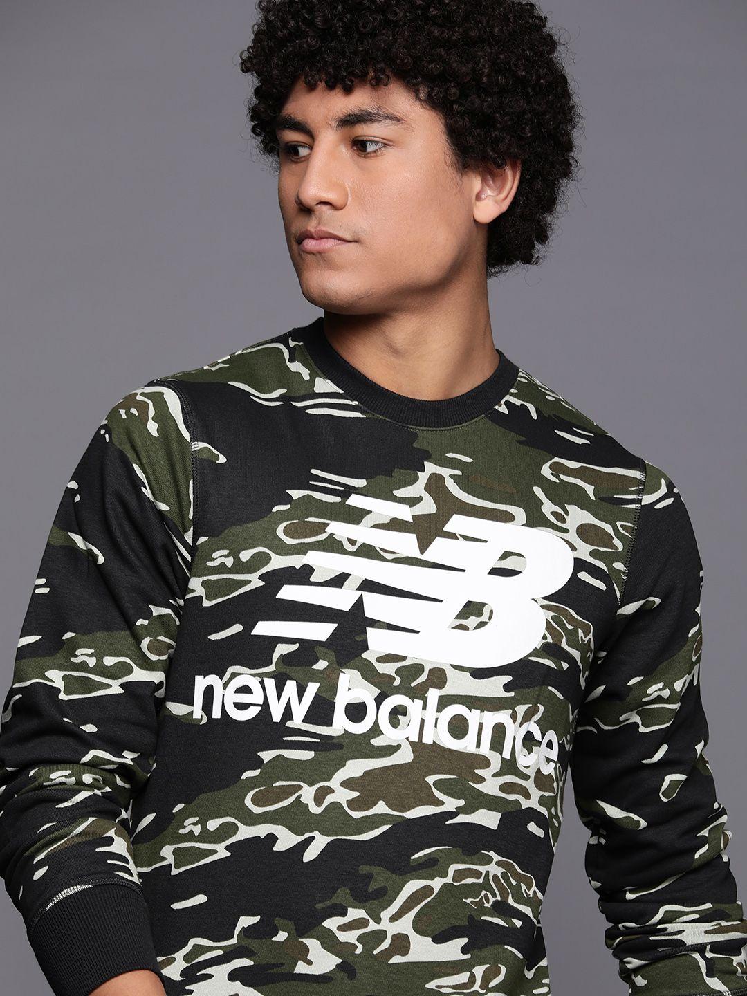 new balance men camouflage brand logo printed sweatshirt