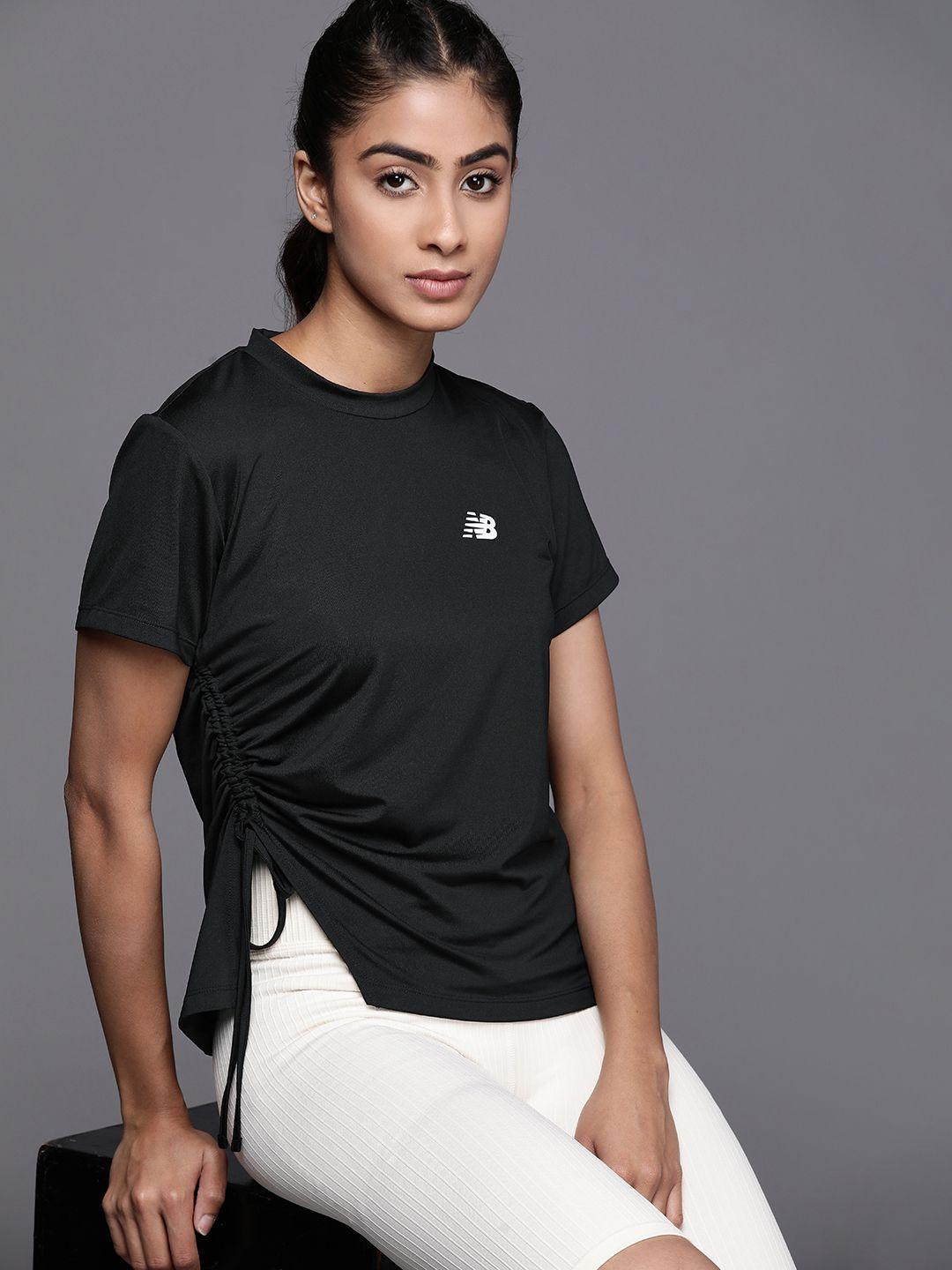 new balance moisture wicking ruched detail top