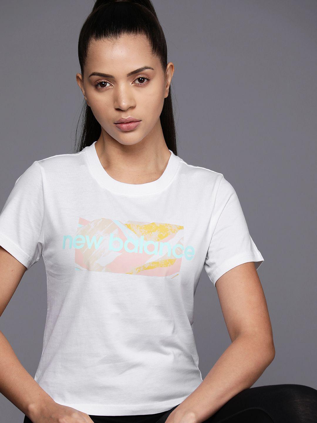 new balance pure cotton brand logo print abzorb athletic t-shirt