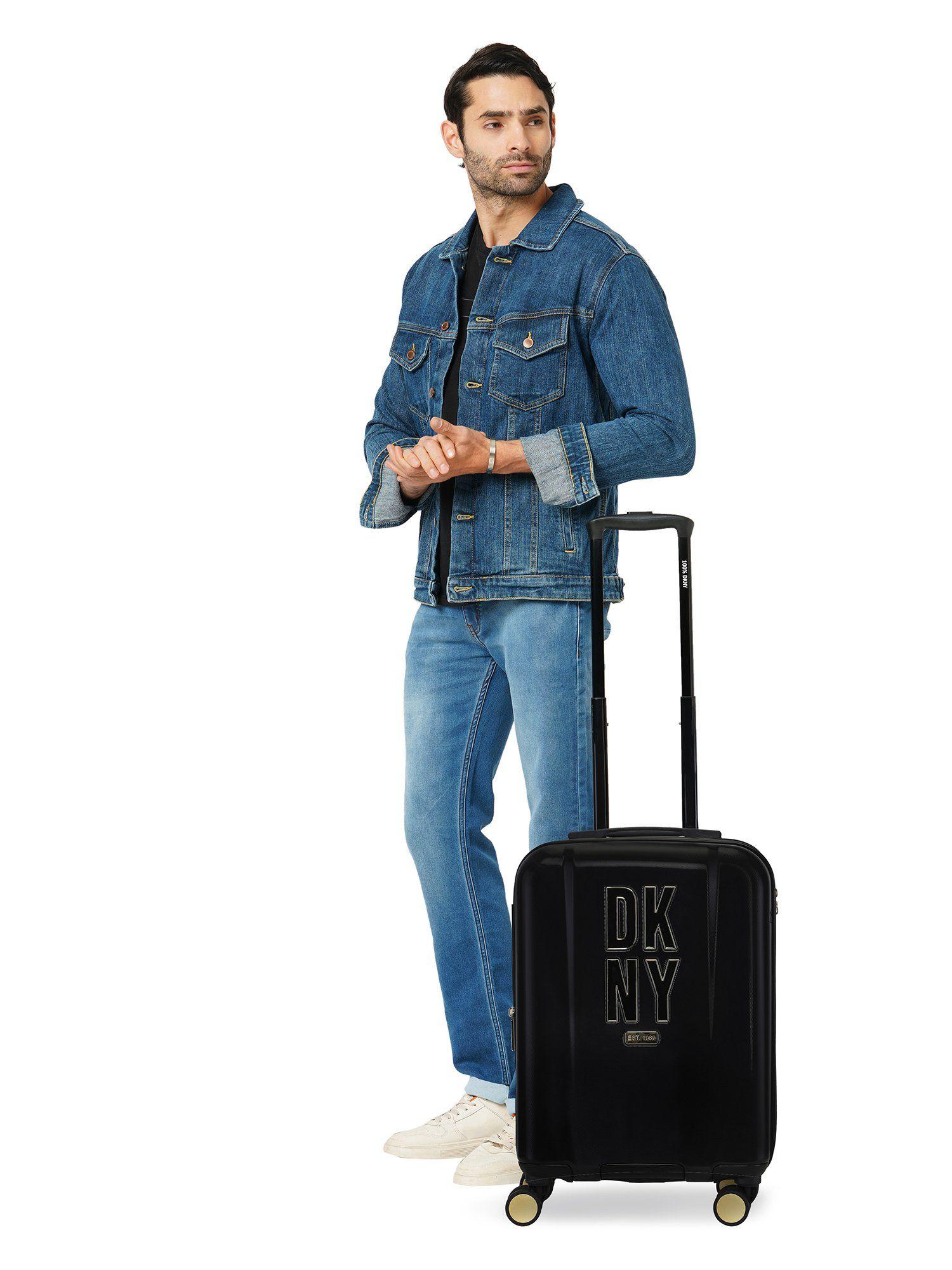 new era black abs & pc hard luggage bag