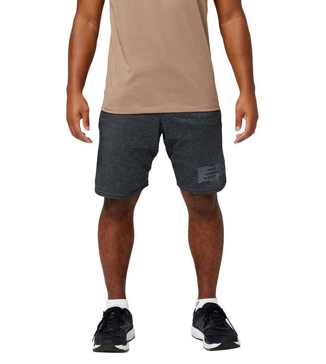 new balance black heather logo regular fit shorts