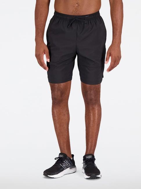 new balance black printed regular fit sports shorts