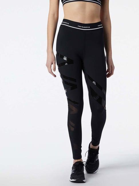 new balance black printed sports tights