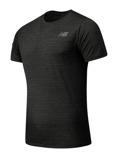 new balance black regular fit printed crew t-shirt