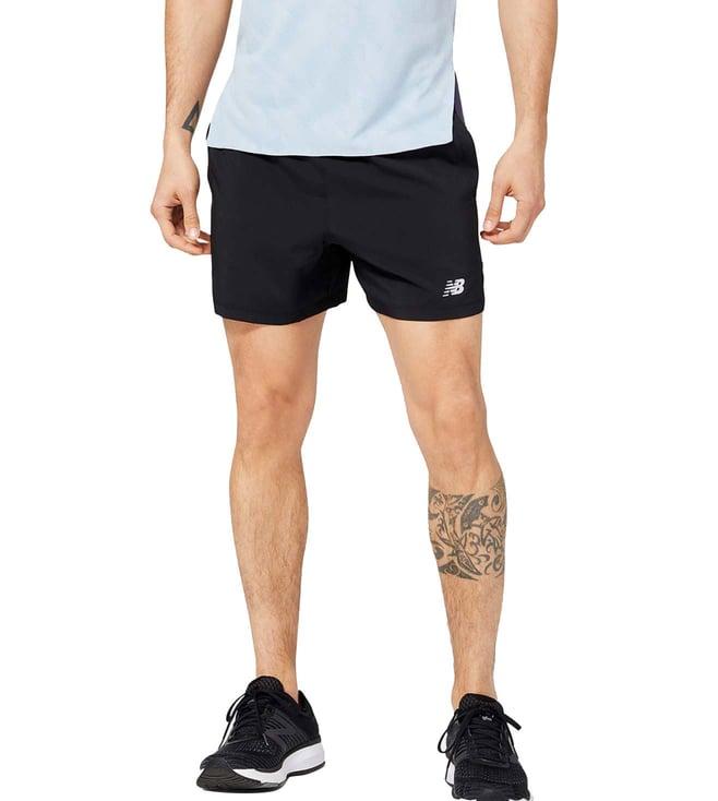 new balance black regular fit shorts